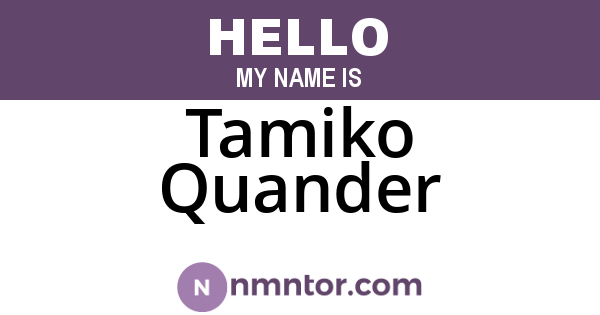 Tamiko Quander