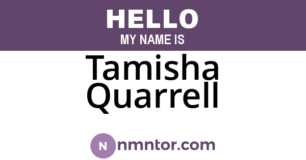Tamisha Quarrell