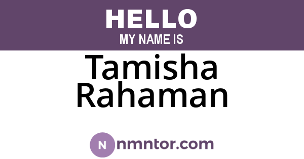 Tamisha Rahaman