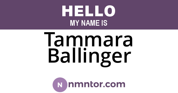 Tammara Ballinger