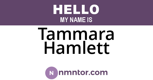 Tammara Hamlett