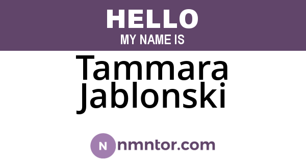 Tammara Jablonski