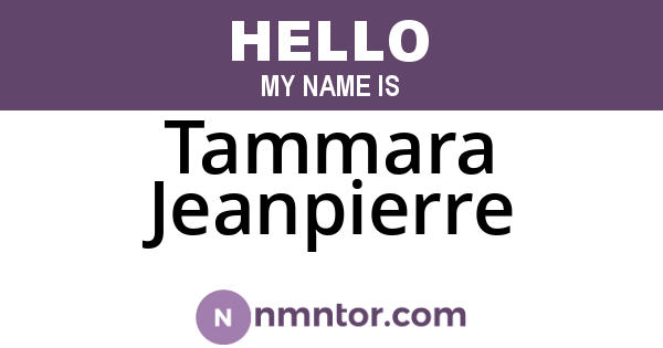 Tammara Jeanpierre