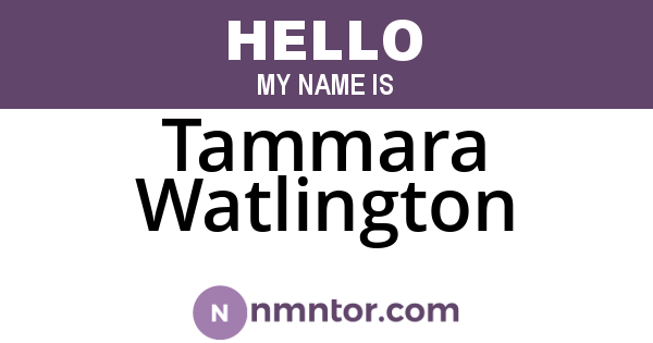 Tammara Watlington