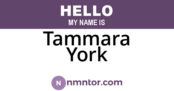 Tammara York