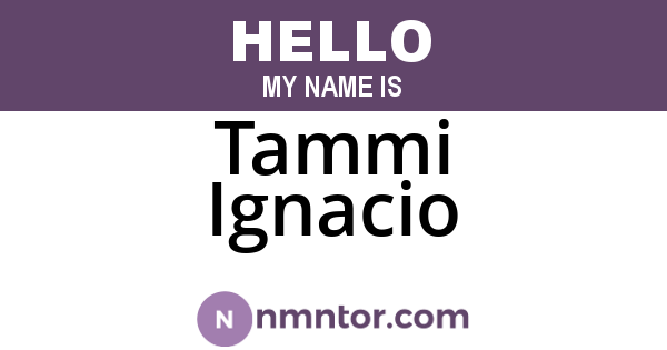 Tammi Ignacio