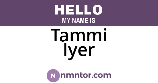 Tammi Iyer
