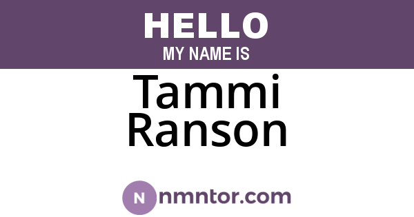 Tammi Ranson