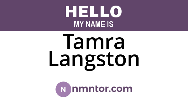 Tamra Langston