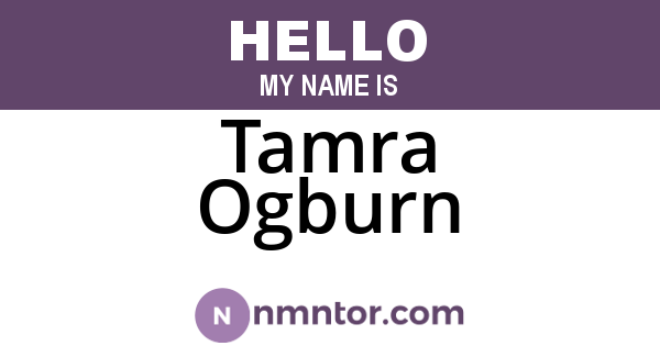 Tamra Ogburn
