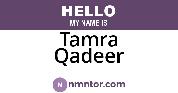 Tamra Qadeer