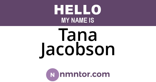 Tana Jacobson