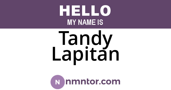 Tandy Lapitan
