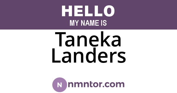 Taneka Landers