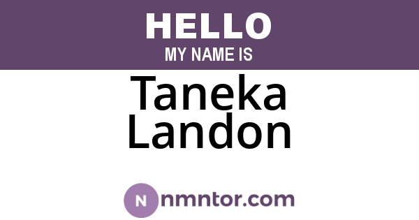 Taneka Landon