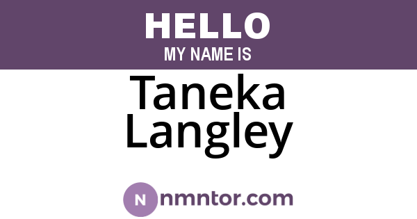 Taneka Langley