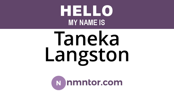 Taneka Langston