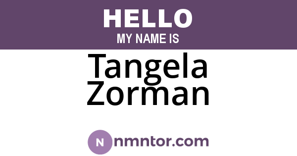 Tangela Zorman