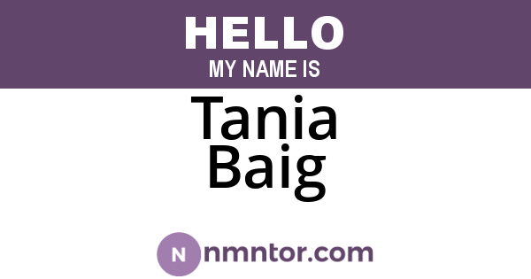 Tania Baig
