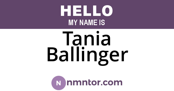 Tania Ballinger