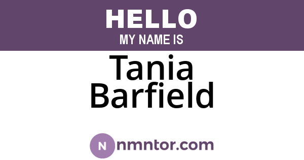 Tania Barfield