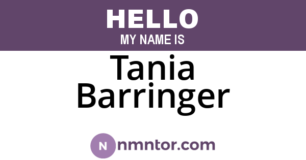Tania Barringer