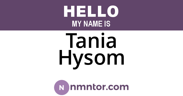 Tania Hysom