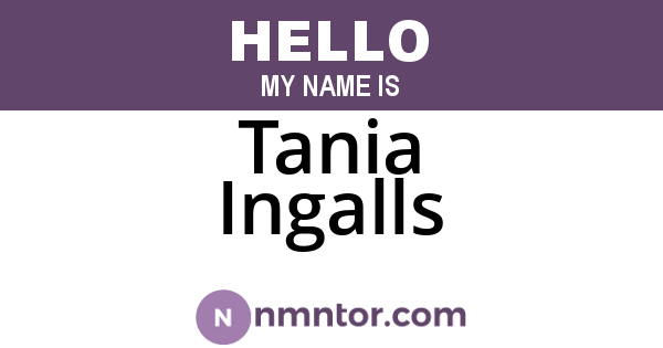 Tania Ingalls