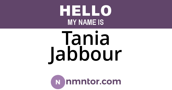 Tania Jabbour
