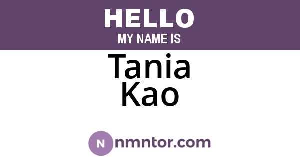 Tania Kao