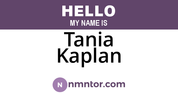 Tania Kaplan