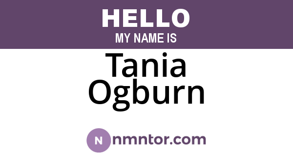 Tania Ogburn