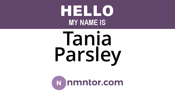 Tania Parsley