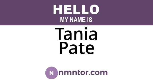 Tania Pate