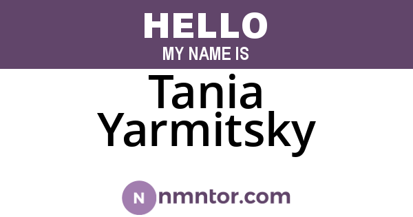 Tania Yarmitsky
