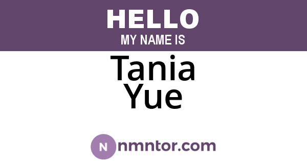 Tania Yue