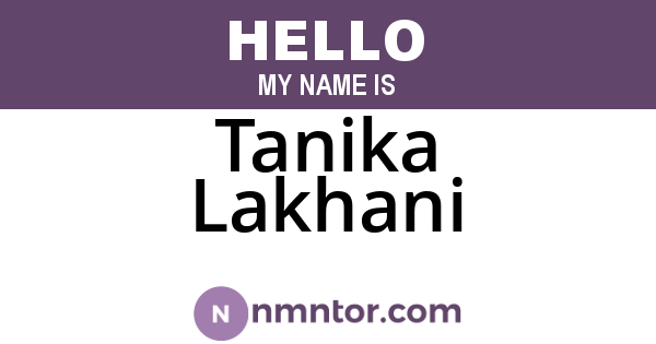 Tanika Lakhani