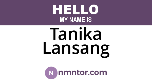 Tanika Lansang