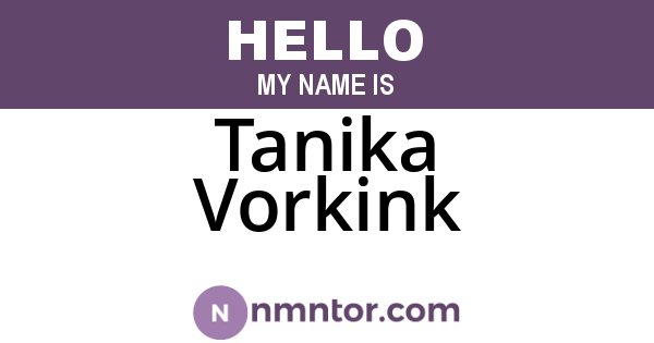 Tanika Vorkink