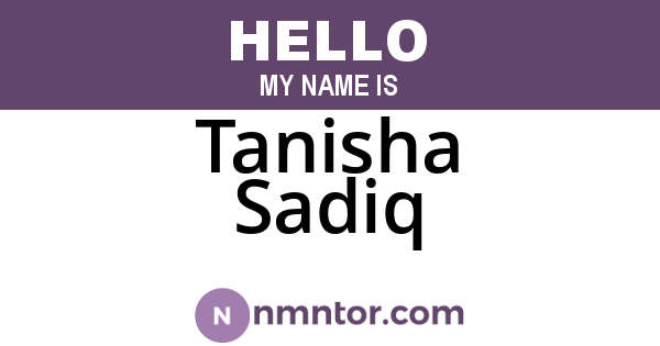 Tanisha Sadiq