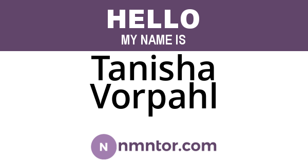 Tanisha Vorpahl