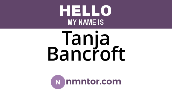 Tanja Bancroft