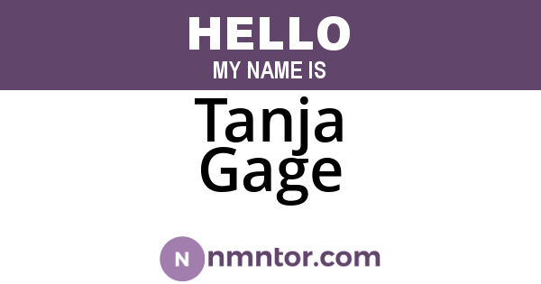 Tanja Gage