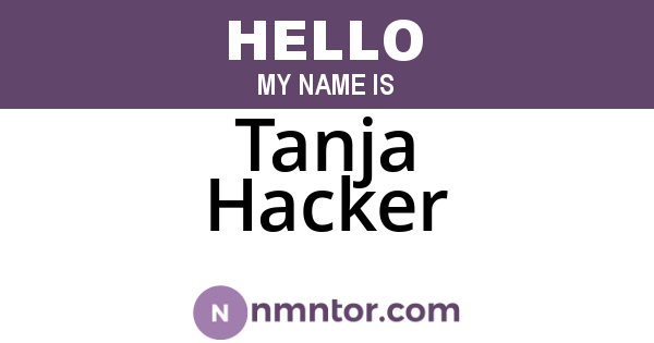 Tanja Hacker