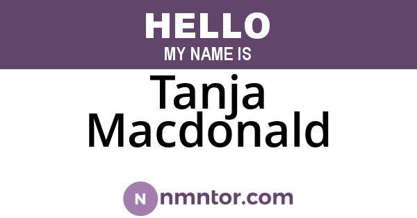 Tanja Macdonald