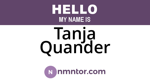 Tanja Quander