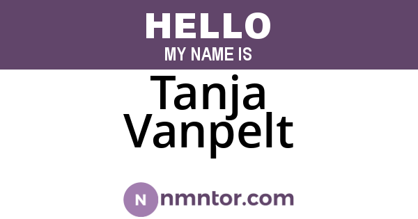 Tanja Vanpelt