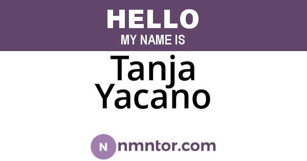 Tanja Yacano