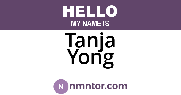 Tanja Yong