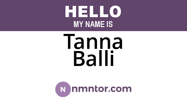 Tanna Balli